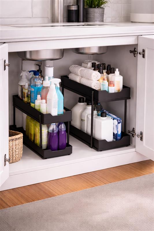 Organizador Extraíble de Doble Nivel para Cocina y Baño